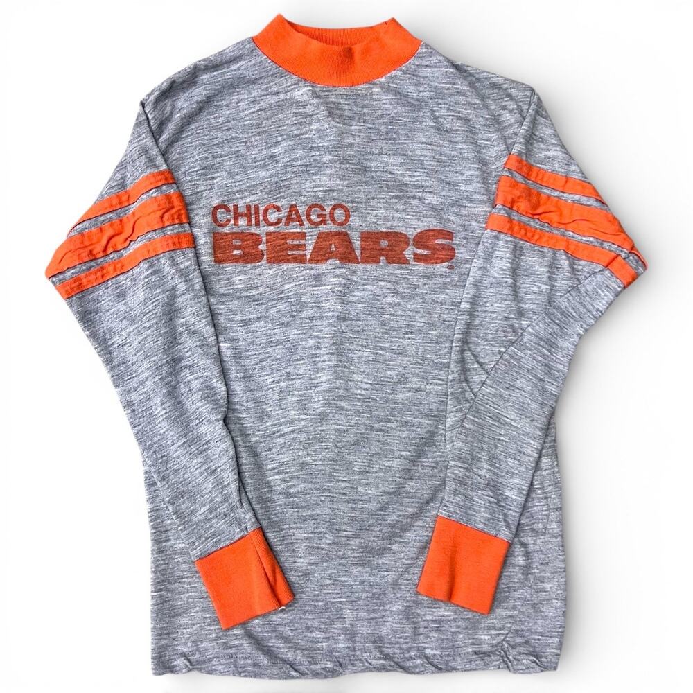 Vintage Logo 7 Chicago BearsTriblend Gray Long Sleve T Shirt Yth XL Football NFL